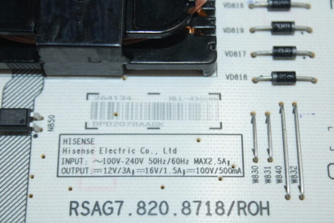 Hisense Led Tv 264134 Power Supply Board For 65H6570G, 264134 2 Lcdmasters Canada